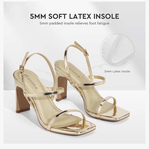 Gold heels size 8 - Picture 2 of 7